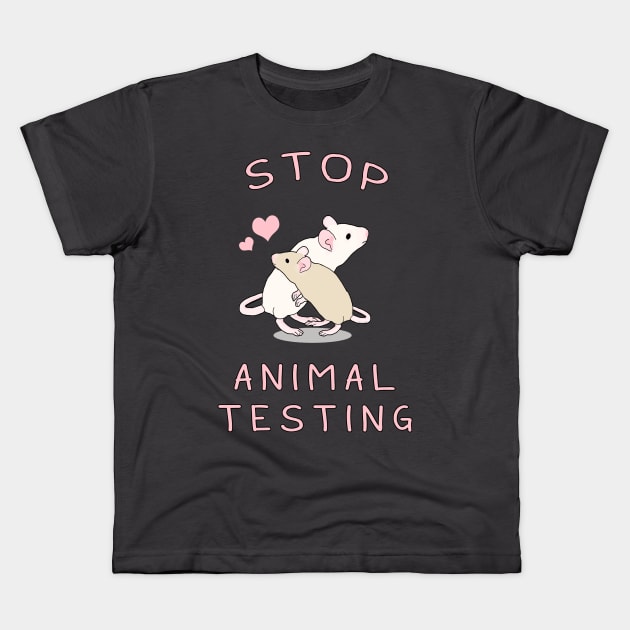 Stop Animal Testing Kids T-Shirt by Danielle